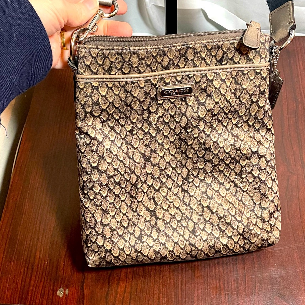 Coach Snake-print Crossbody Rehab.  Good condition.